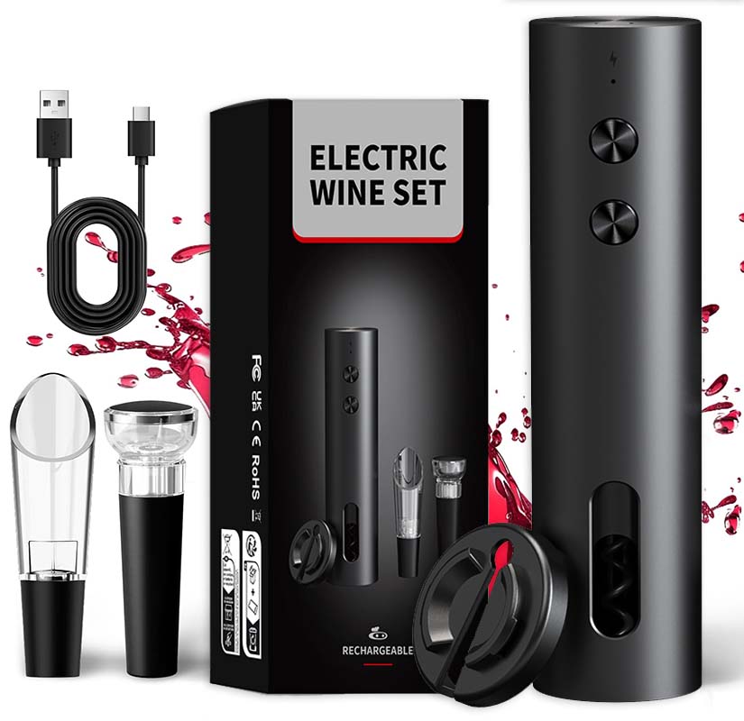 Wine Opener Electric - مجموعة فتاحة زجاجات نبيذ كهربائية 4
