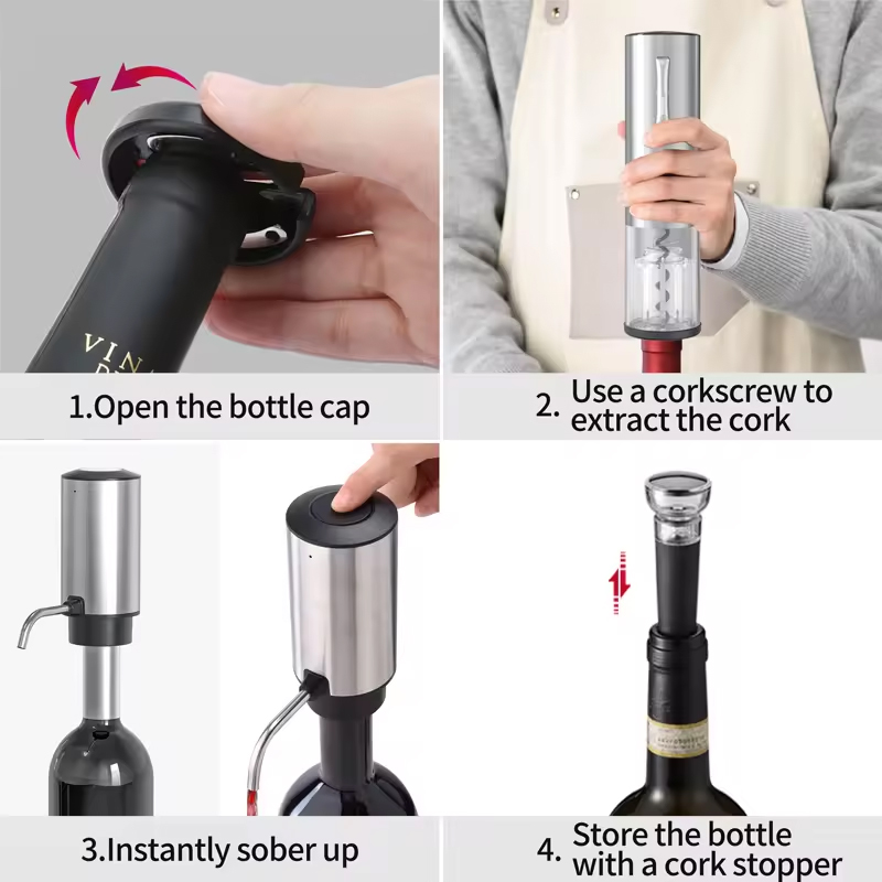 Wine Opener Electric - مجموعة فتاحة زجاجات نبيذ كهربائية قابلة