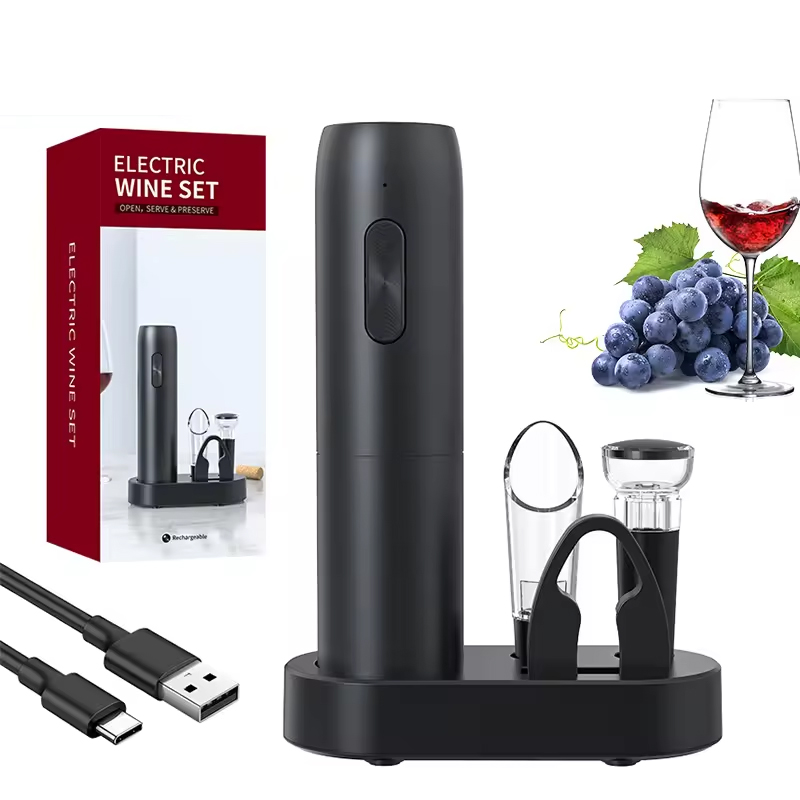 Wine Opener Electric - مجموعة فتاحة زجاجات النبيذ الكهربائية 4
