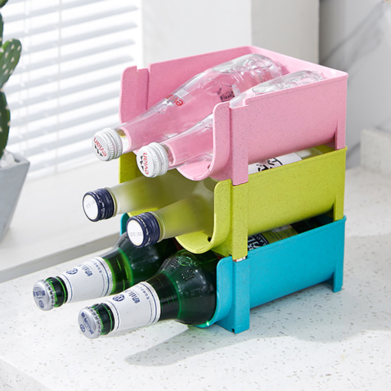 Wine Beer Fridge Cabinet - 1/3 قطعة-منظم المطبخ رف الثلاجة يمكن