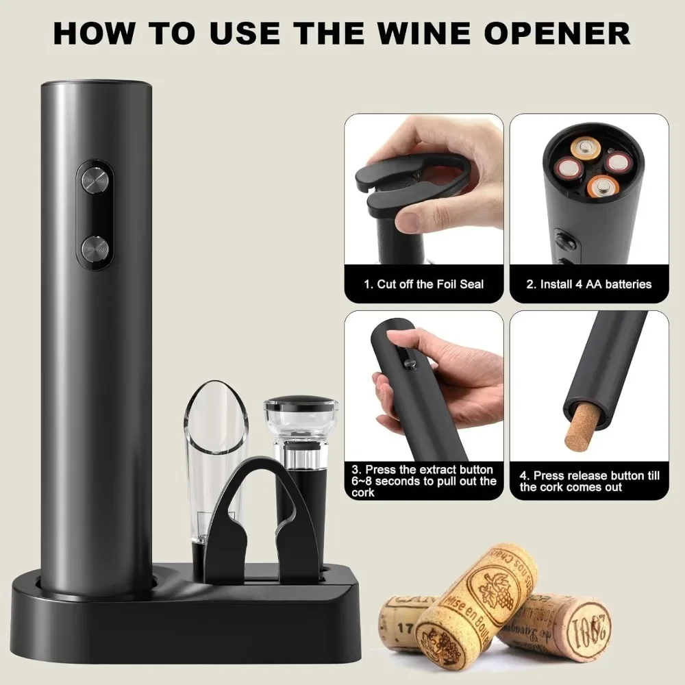 مجموعة فتاحة النبيذ الكهربائية - مراجعة Wine Opener Electric وسعره