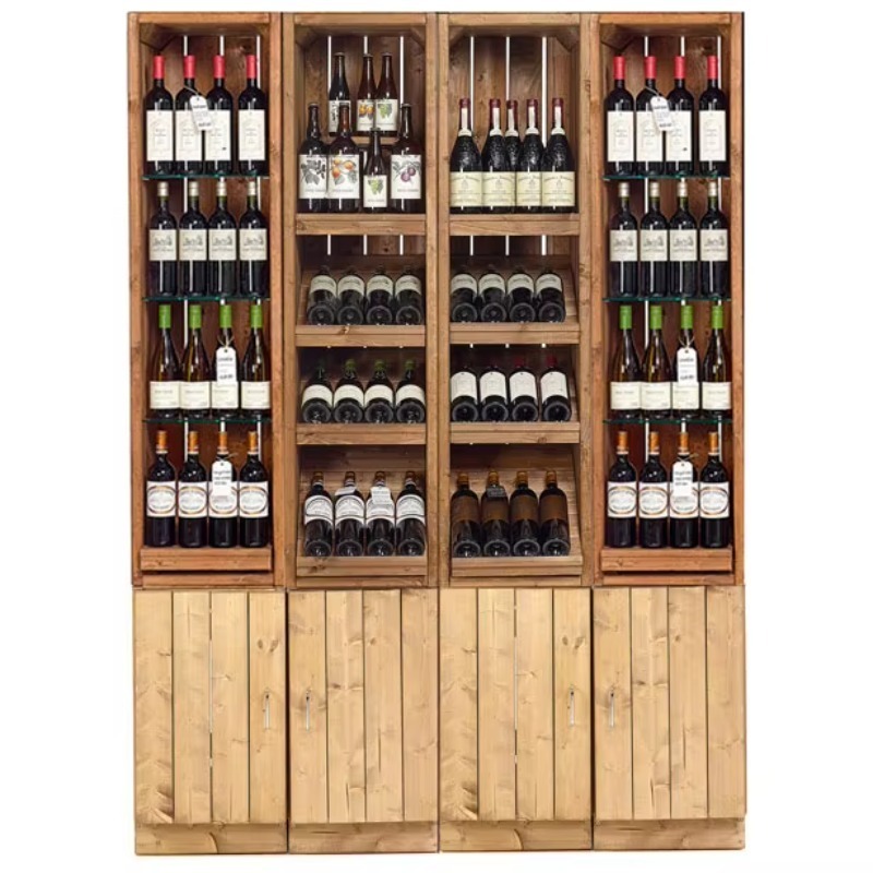 خزانة نبيذ خشبية تجارية عالية  - مراجعة Wine Beer Supermarket وسعره