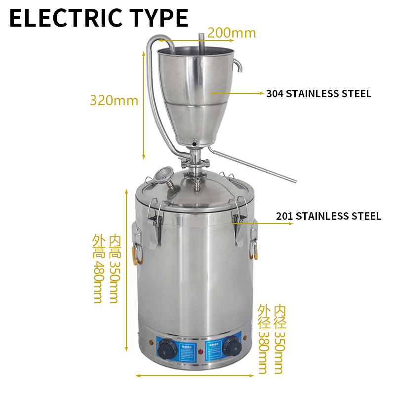 30L مياه الفولاذ المقاوم للصدأ - مراجعة Wine Beer Distillation وسعره