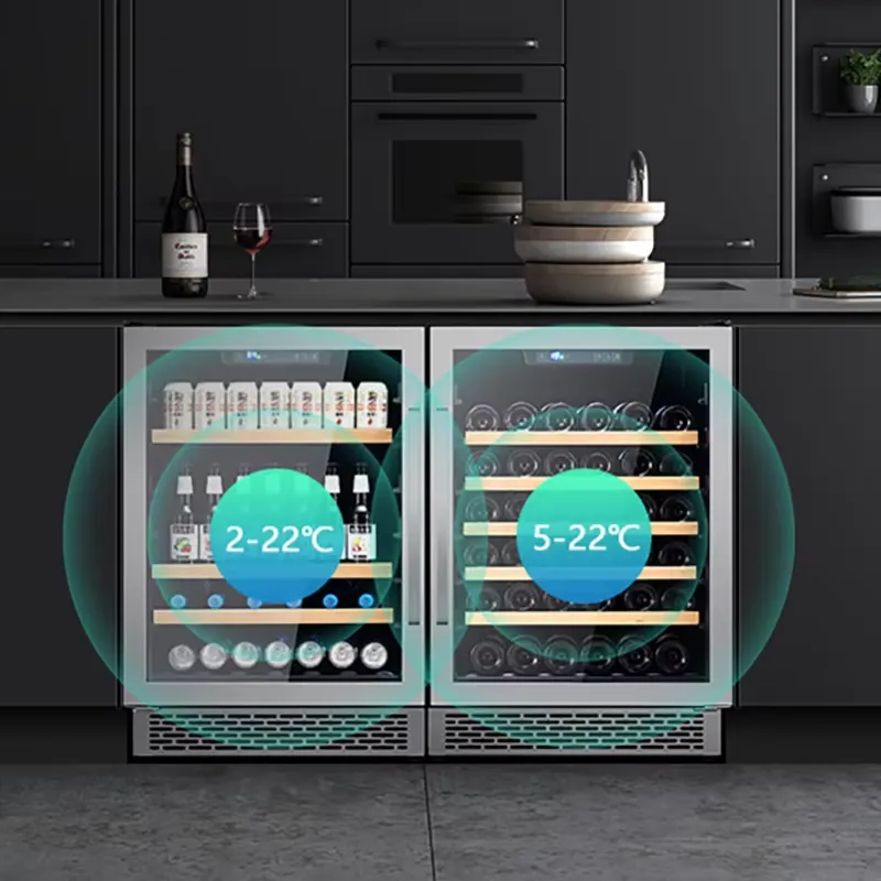 ثلاجة نبيذ بسعة 48 زجاجة مع با - مراجعة Wine Beer Fridge Cabinet وسعره