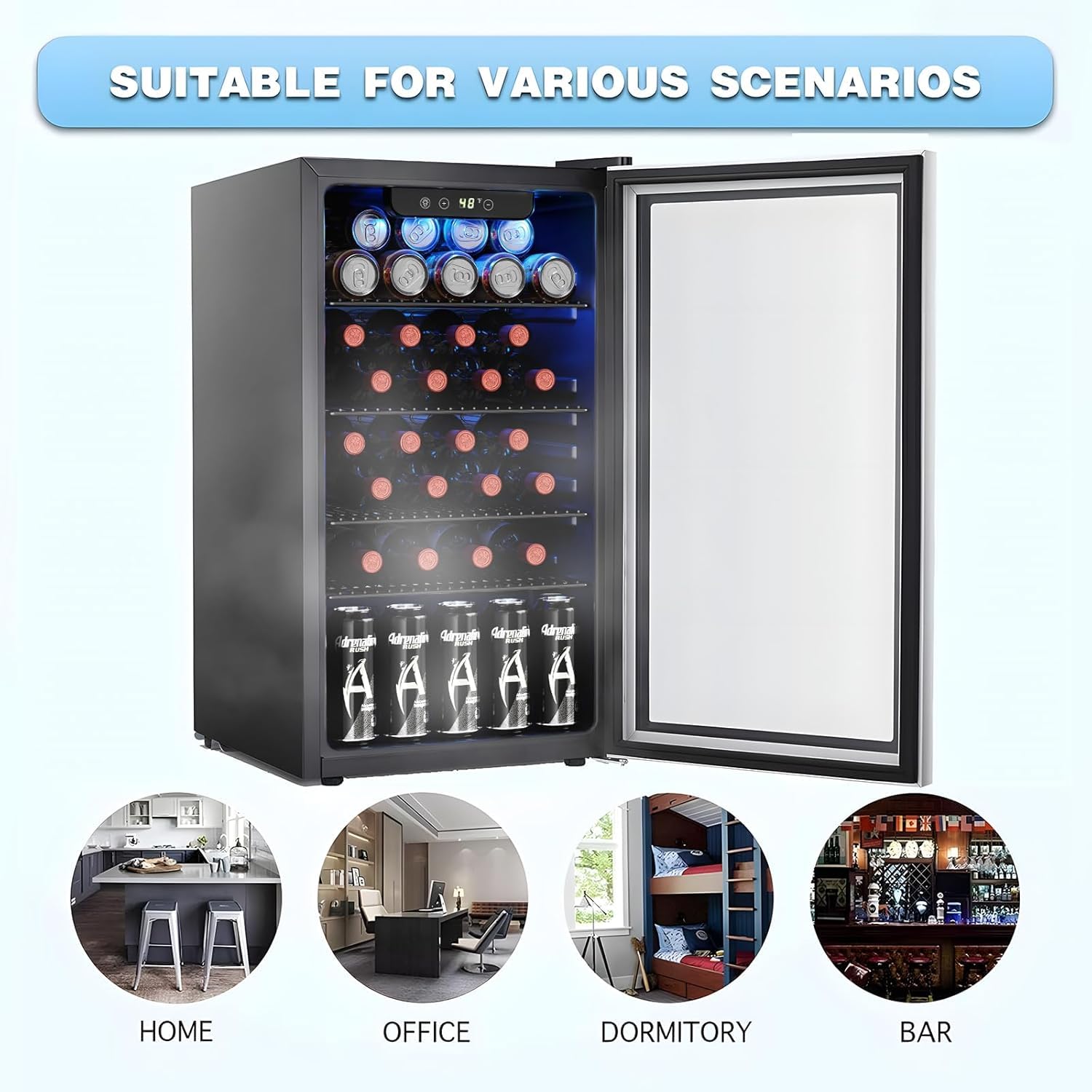 ثلاجة نبيذ صغيرة بسعة 26 زجاجة - مراجعة Wine Beer Fridge Cabinet وسعره