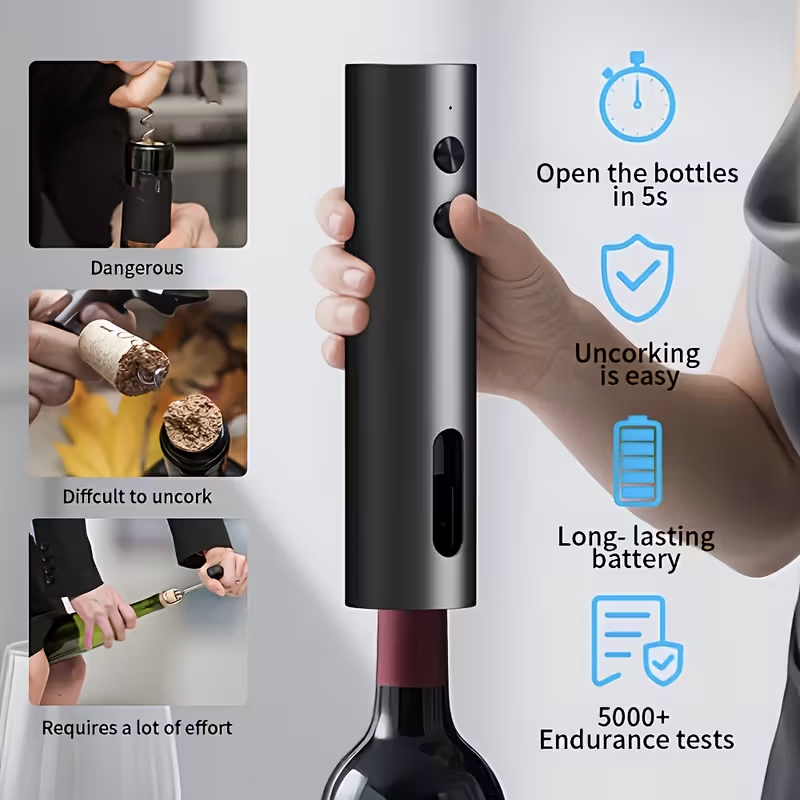 مجموعة فتاحة زجاجات النبيذ الك - مراجعة Wine Opener Electric وسعره