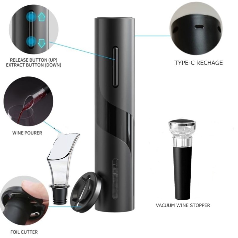 قابلة للشحن متعددة الوظائف الك - مراجعة Wine Opener Electric وسعره