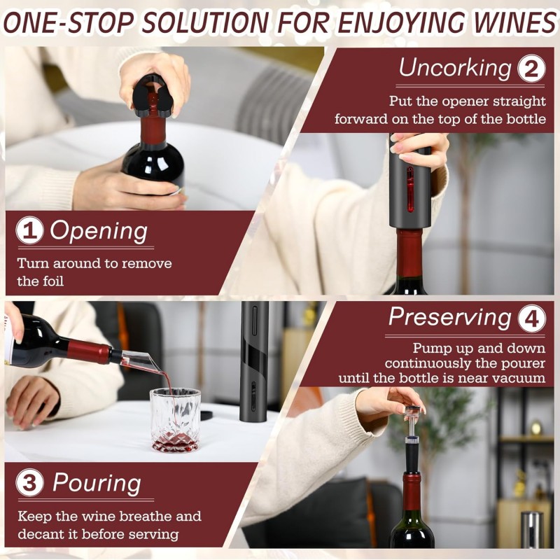 قابلة للشحن متعددة الوظائف الك - مراجعة Wine Opener Electric وسعره