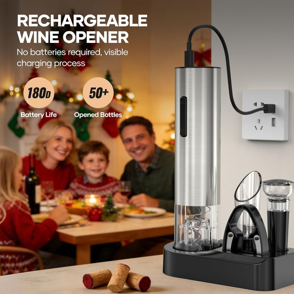 فتاحة زجاجات النبيذ الكهربائية - مراجعة Wine Opener Electric وسعره