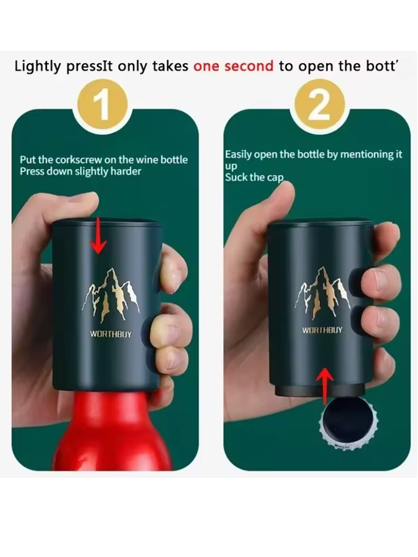 1 قطعة فتاحة الزجاجات البيرة ا - مراجعة Wine Opener Electric وسعره