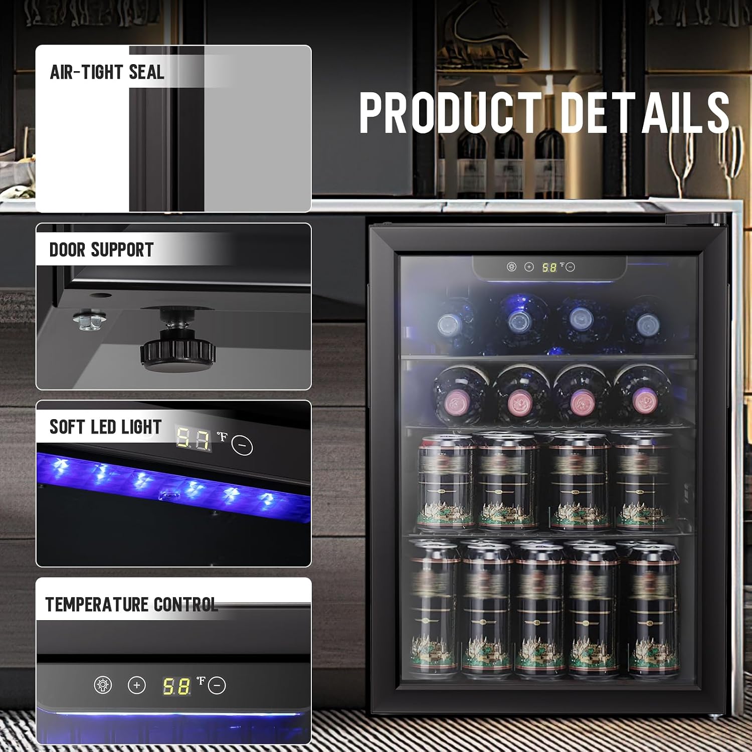 ثلاجة نبيذ/خزانة مشروبات بسعة  - مراجعة Wine Beer Fridge Cabinet وسعره