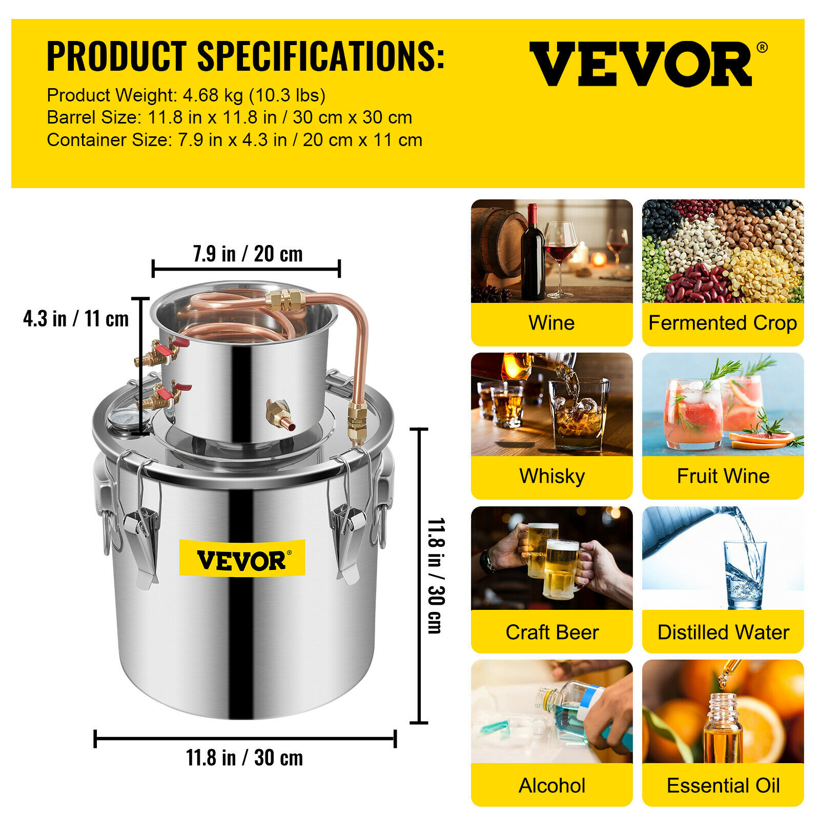 SIHAO جهاز تقطير سعة 5 جالون ( - مراجعة Wine Beer Distillation وسعره