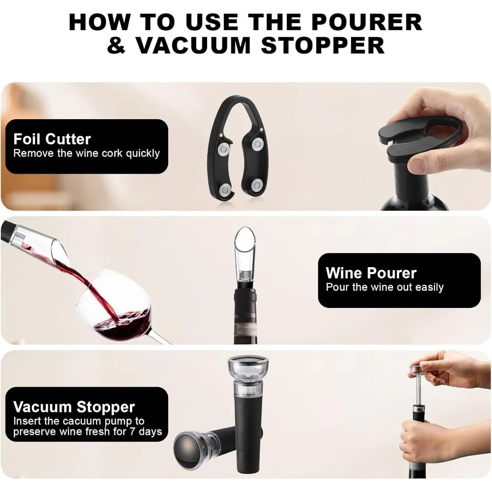 مجموعة فتاحة زجاجات النبيذ الك - مراجعة Wine Opener Electric وسعره