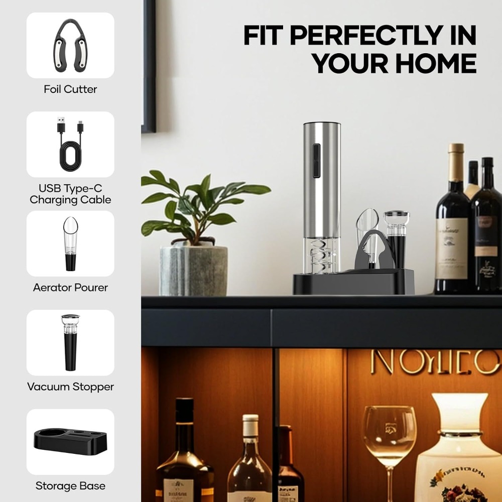 فتاحة زجاجات النبيذ الكهربائية - مراجعة Wine Opener Electric وسعره