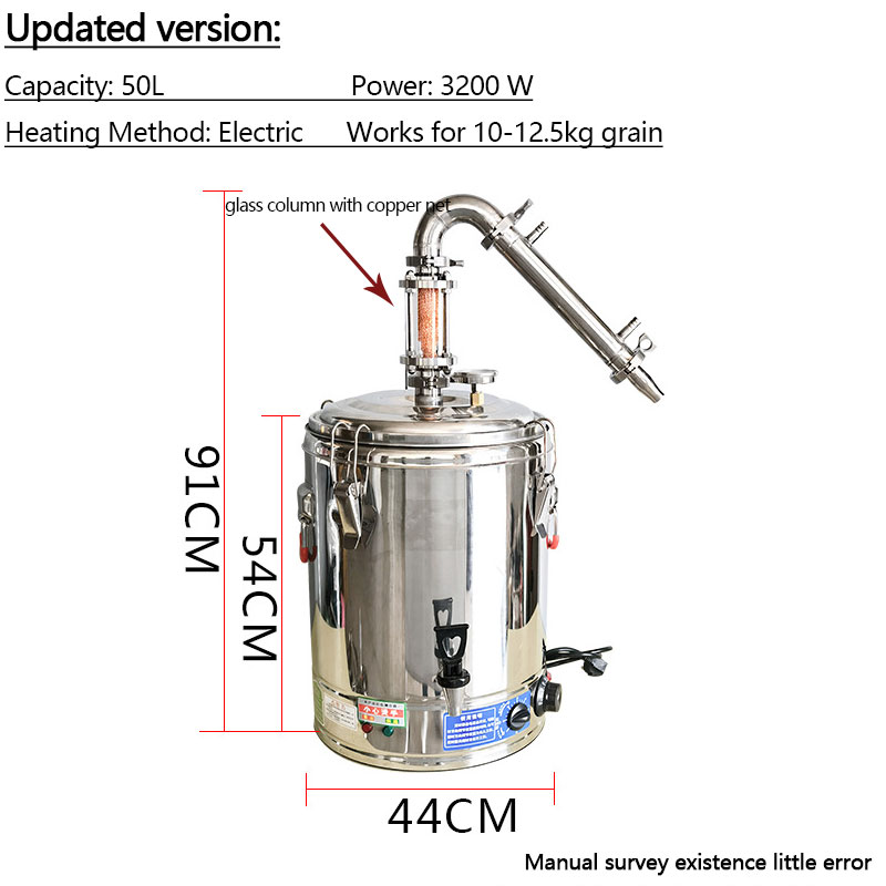 50L عمود تقطير الكحول معدات تق - مراجعة Wine Beer Distillation وسعره